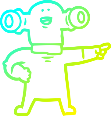 Bir insan tarafından çizilmiş, dost canlısı çizgi film uzaylısının çizimi.