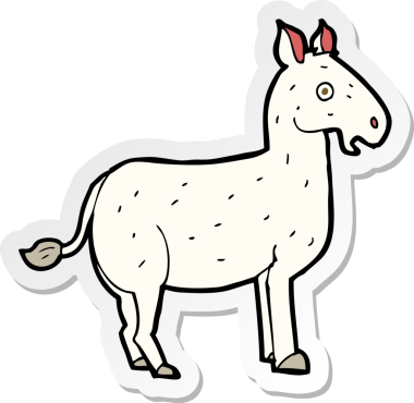 Bir insan tarafından çizilmiş çizgi film katırının çıkartması.