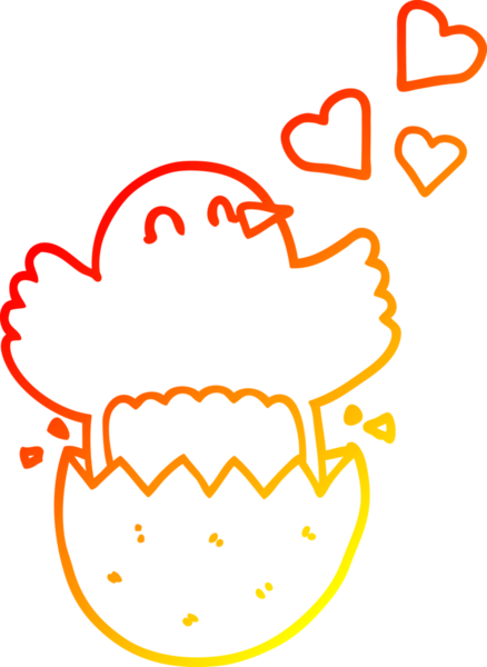 Bir insan tarafından çizilmiş bir yavru karikatürün sıcak gradyan çizimi