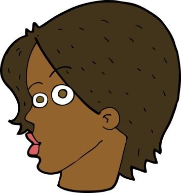 Bir insan tarafından çizilmiş bir kadın yüzü.