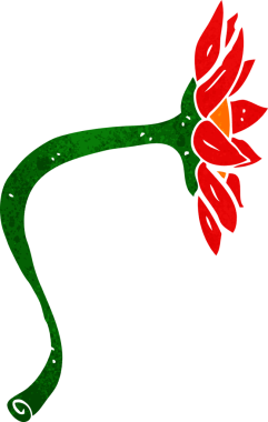 Bir insan tarafından çizilmiş karikatür çiçeği