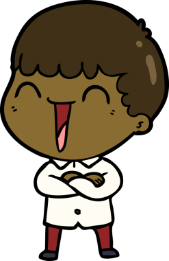 Bir insan tarafından çizilmiş mutlu bir adam.