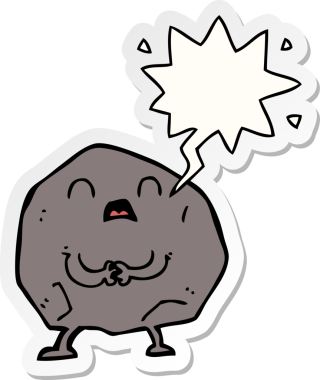 Bir insan tarafından çizilmiş baloncuk çıkartmalı karikatür.