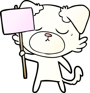 Bir insan tarafından çizilmiş şirin bir çizgi film köpeği.