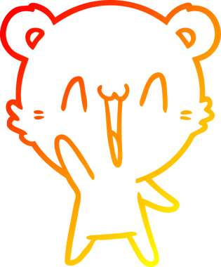 Bir insan tarafından çizilen mutlu ayı karikatürünü çiziyorum.