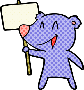 Protestocu ayı bir insan tarafından çizilmiş.