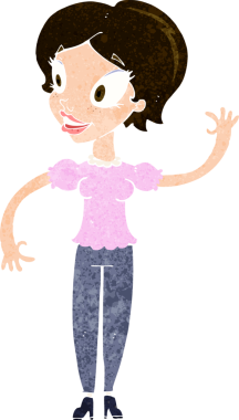 Bir insan tarafından çizilmiş karikatür kadın.