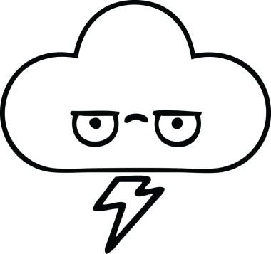 Bir insan tarafından çizilmiş bir fırtına bulutu çizimi