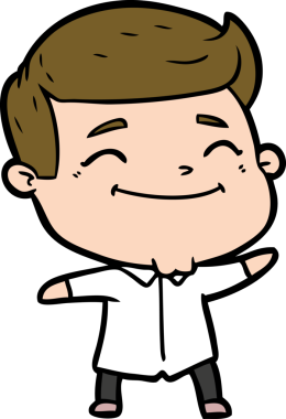 Bir insan tarafından çizilmiş mutlu çizgi film adamı.