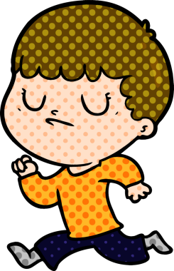 Bir insan tarafından çizilmiş huysuz çocuk çizgi filmi.