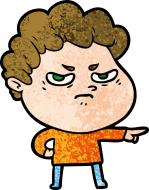 Bir insan tarafından çizilmiş kızgın bir adam.