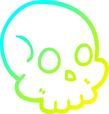 Bir insan tarafından çizilmiş bir karikatür kafatası çizimi