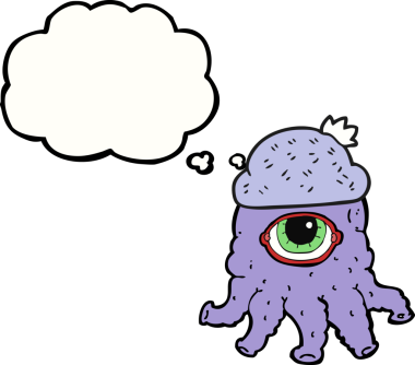 Bir insan tarafından çizilmiş serbest çizim balon karikatür uzaylı şapkası.