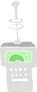 Bir insan tarafından çizilmiş fütürist tarayıcının düz renk çizimi