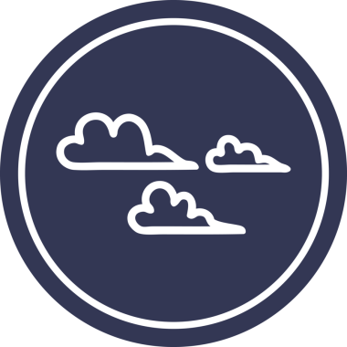 Bir insan tarafından çizilmiş hava bulutu dairesel simgesi