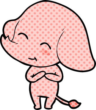 Bir insan tarafından çizilmiş şirin bir fil.