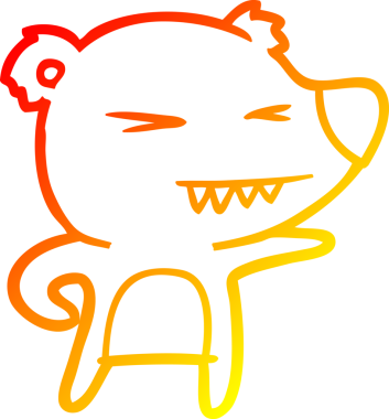 Bir insan tarafından çizilmiş kızgın bir ayı karikatürü.