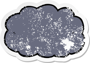 Bir insan tarafından çizilmiş karikatür bulutunun sıkıntılı çıkartması.