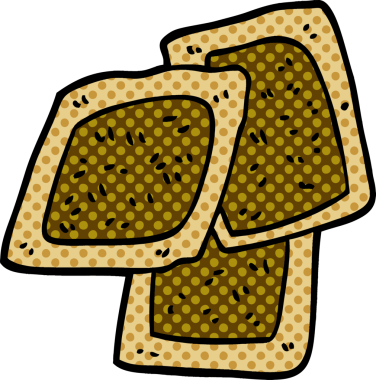 Bir insan tarafından çizilmiş çay poşetleri.