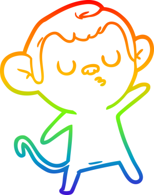 gökkuşağı gradyan çizgi çizimi bir insan tarafından çizilmiş bir maymun