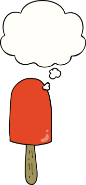 Bir insan tarafından çizilmiş düşünce balonlu çizgi film lolipopu.