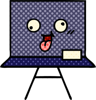 bir insan tarafından çizilmiş bir karatahtanın çizgi roman tarzı