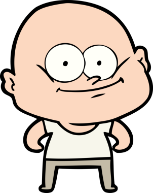 Bir insan tarafından çizilmiş kel bir adam.