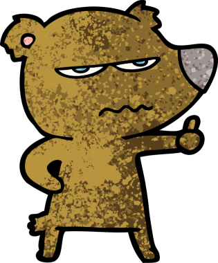 Bir insan tarafından çizilmiş bir çizgi film karakteri.