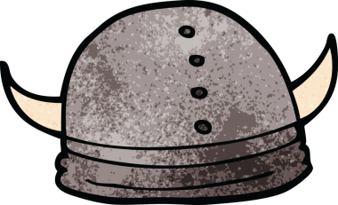 Bir insan tarafından çizilmiş karalama Viking miğferi