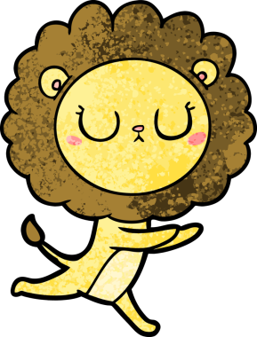 Bir insan tarafından çizilmiş koşu aslanı.