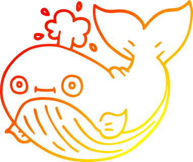 Bir insan tarafından çizilmiş karikatür balinası çizimi