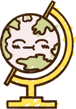 Bir insan tarafından çizilmiş Coğrafya Küre Tebeşiri