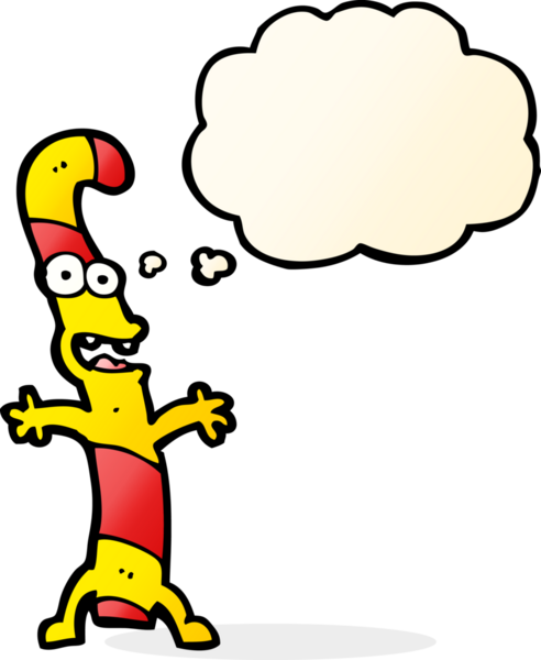 Bir insan tarafından çizilmiş düşünce balonlu şeker kamışı.