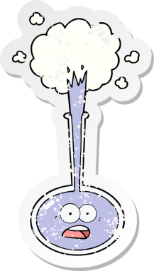 Bir insan tarafından çizilen karikatür bilim kazasının sıkıntılı çıkartması.