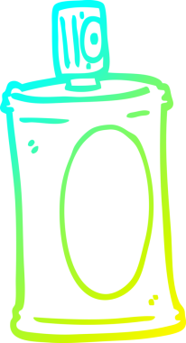 Bir insan tarafından çizilen çizgi film spreyinin soğuk gradyan çizimi