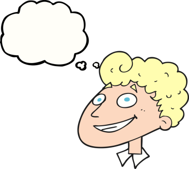 Bir insan tarafından çizilmiş serbest çizim balon karikatürü mutlu adam