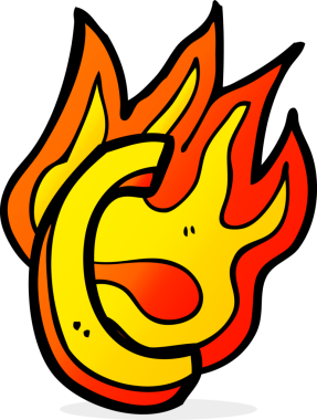 Bir insan tarafından çizilmiş yanan bir karikatür.