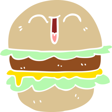 Bir insan tarafından çizilmiş düz renkli çizim çizimi.