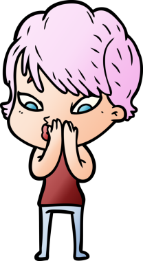 Bir insan tarafından çizilmiş karikatür kadın.