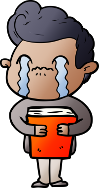 Bir insan tarafından çizilmiş ağlayan çizgi film adamı.