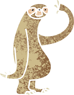 Retro illüstrasyon tarzı bir insan tarafından çizilmiş tuhaf çizgi film tembelliği.