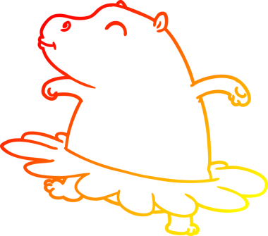 Bir insan tarafından çizilmiş bir hipopotam çizgi çizimi.