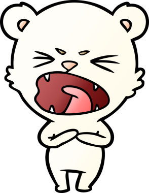 Bir insan tarafından çizilmiş kızgın kutup ayısı çizgi filmi.