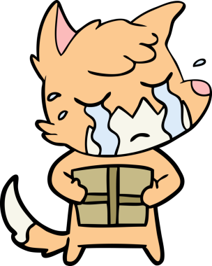 Bir insan tarafından çizilmiş ağlayan tilki çizgi filmi.