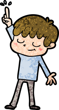 Bir insan tarafından çizilmiş mutlu çocuk çizgi filmi.