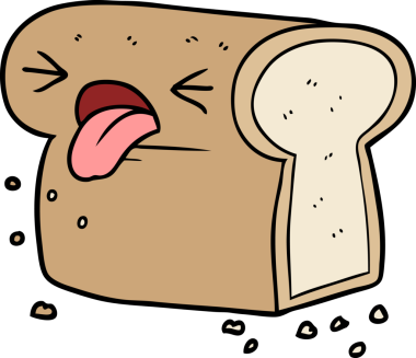 Bir insan tarafından çizilmiş iğrenç bir somun ekmek.