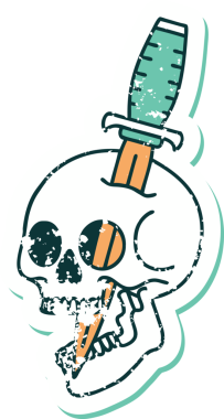 Bir insan tarafından çizilmiş bir kafatasının sembolik dövmeli görüntüsü.