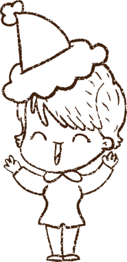 Bir insan tarafından çizilen neşeli kadın kömürü.