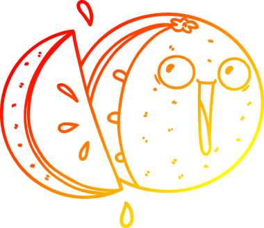 Bir insan tarafından çizilmiş çılgın bir karikatür çiziminin sıcak gradyanı