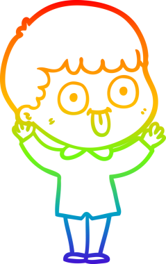 Gökkuşağı gradyan çizgi çizimi bir insan tarafından çizilmiş bir karikatür adam